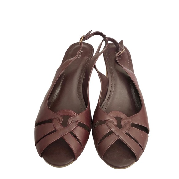Marks & Spencer Burgundy Slingbacks - Picture 1 of 4